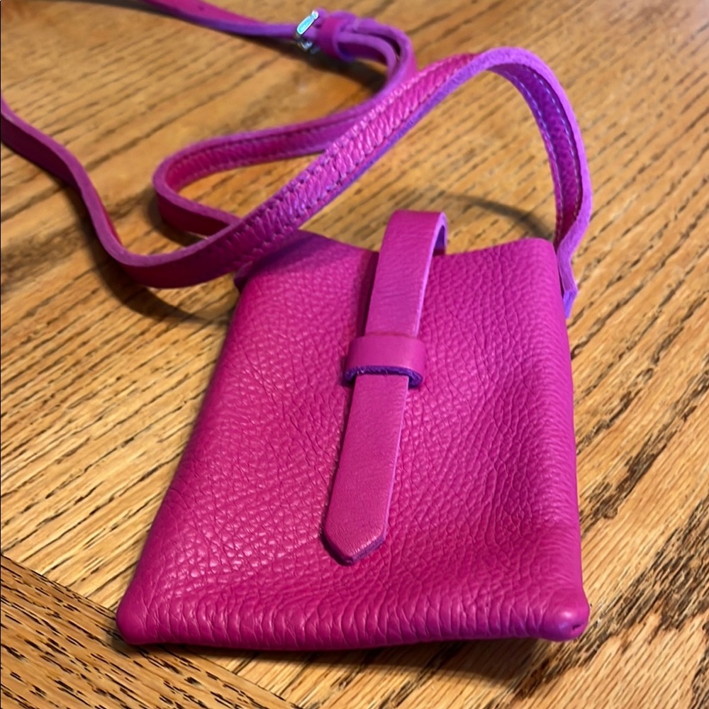 Pink Leather Crossbody Bag
